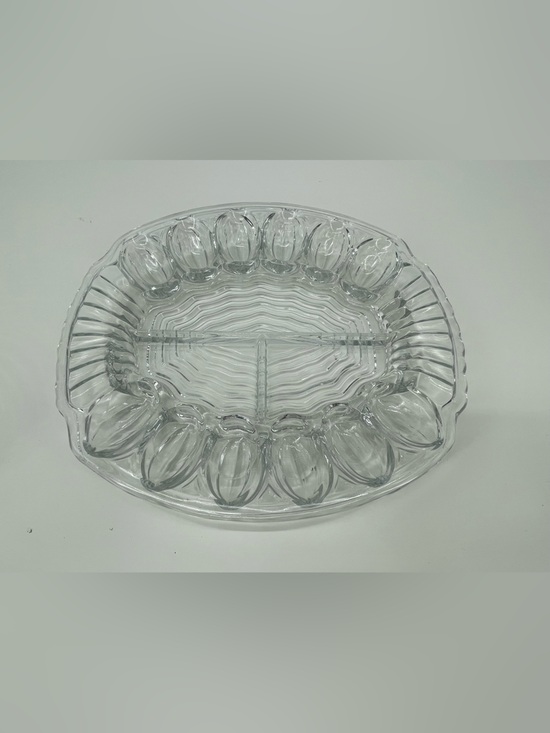 Le Smith Other - Vintage LE Smith Clear Glass Deviled Egg Platter